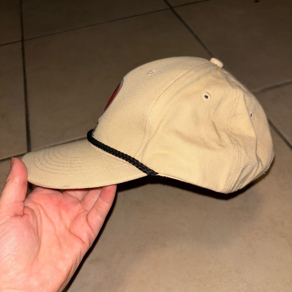 Vive Tan Palm Tree Sunset Golf Rope Hat Snapback Cap - Picture 6 of 9